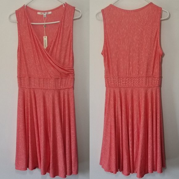 Max Studio Dresses & Skirts - Max Studio - Coral Sleeveless Faux Wrap Dress